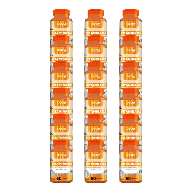 Kit 18x Suplemento Alimentar Vitamina K2 60 Cps - Duom