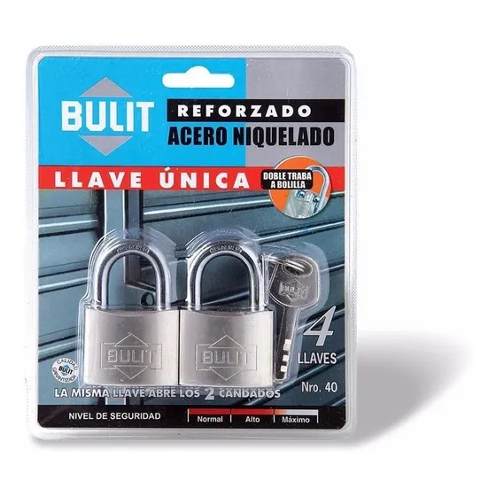 Candados Bulit Set 2 Piezas 40 Mm Igual Llave  -ynter Indust