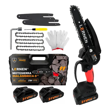 Motosierra Podadora Eléctrica MZ2BAT6 6 Pulgadas incluye 2 Baterías Color Negro