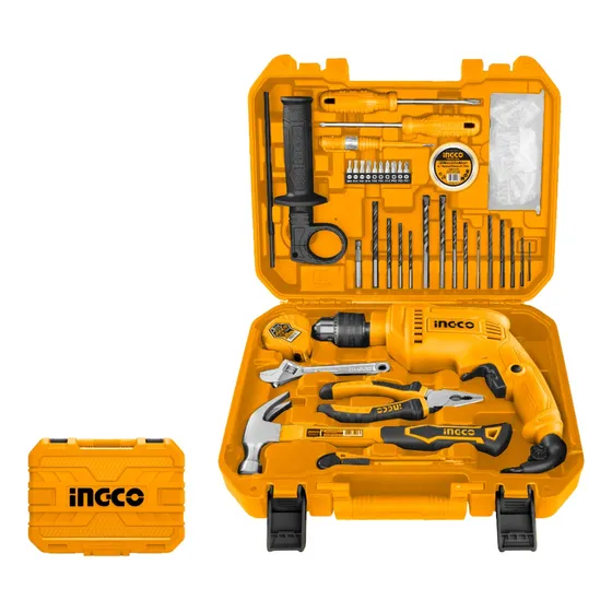 Set Taladro 680w + Herramientas + Valija Ingco