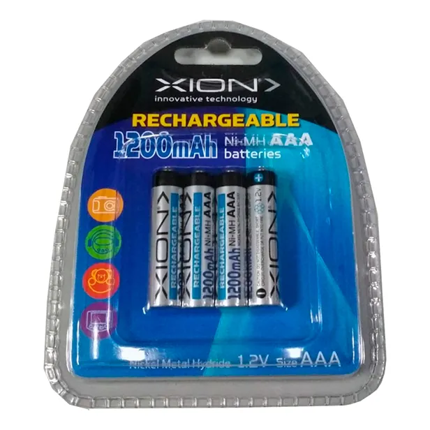 Pack X4 Pilas Recargables Aaa Xion