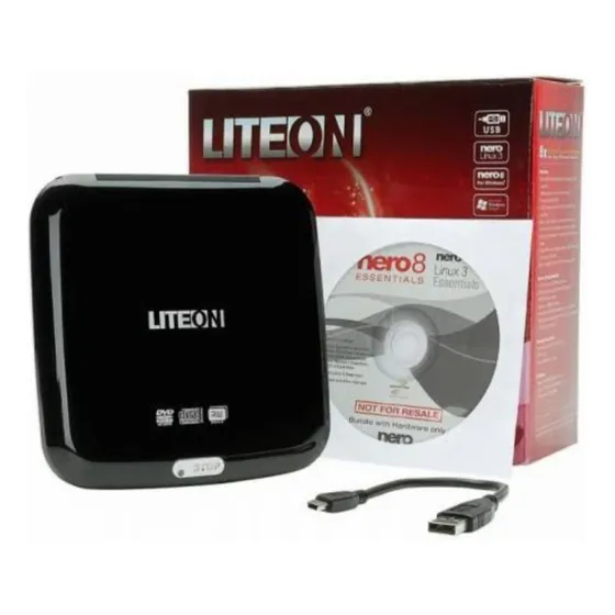 Leitor Gravador Externo Liteon Cd Dvd 8x Lacrado Preto