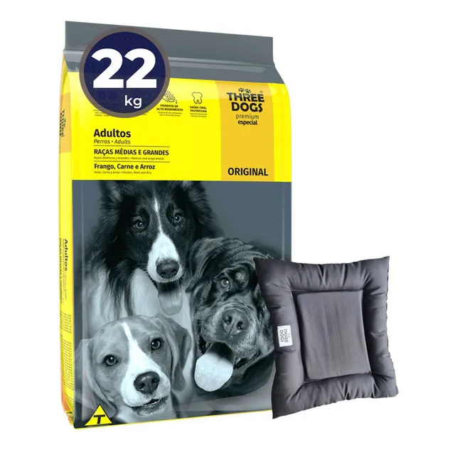 Ración Three Dogs Original Adulto Mediano O Gr 20 Kg +regalo