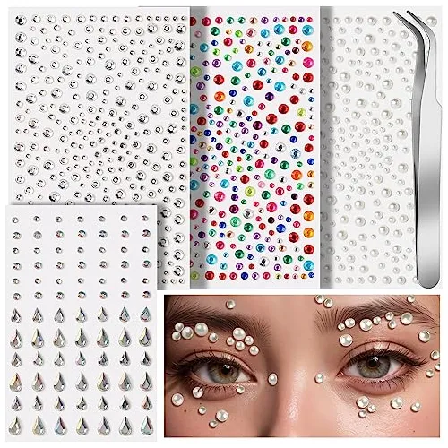 Teenitor Face Gems Self Adhesive Face Rhinestones For F5bn9
