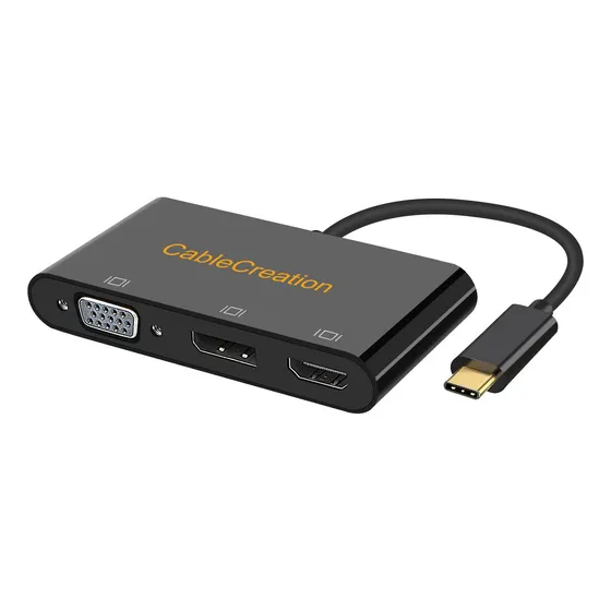 Usb-c A 3 Monitors Cablecreation Usb-c A Hdmi Vga Displaypor