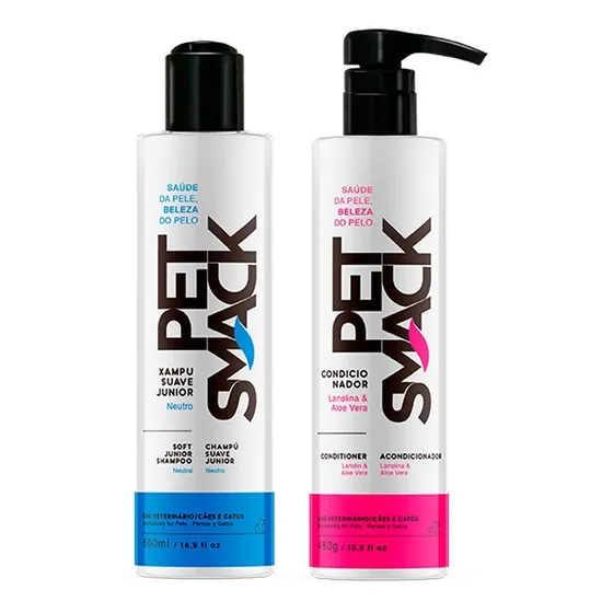 Kit Shampoo Suave Junior E Condicionador Pet Smack 500ml Fragrância Aloe Vera