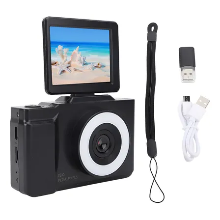 Cámara Digital Hd Con 32gb Pantalla Abatible De 4800 Píxeles