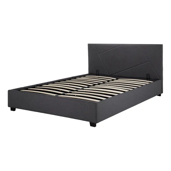 Base De Cama Abatible Matrimonial Box + Cabecera Con Tapiz