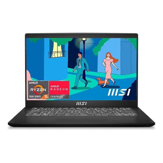 Laptop Thin & Light Msi Modern 14 R5 7730u 8gb Ram 512gb Negro