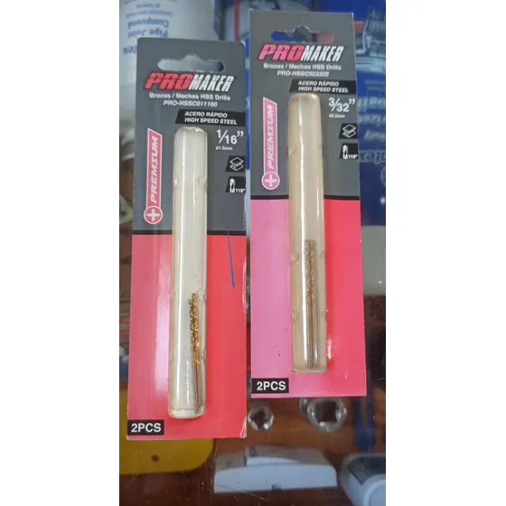 Broca (mecha) Para Metal De 1/16 Y 3/32 2 Und Promaker