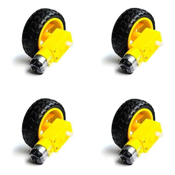 04 - Roda Pneu Motor Dc 3 A 6v Robótica Arduino Carro