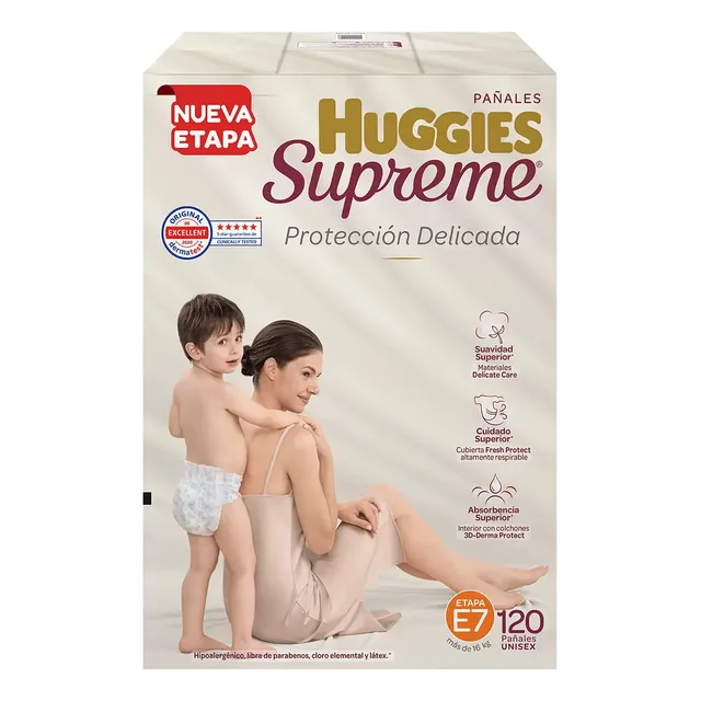 Huggies Supreme Etapa 7 120 Pañales Género Sin género