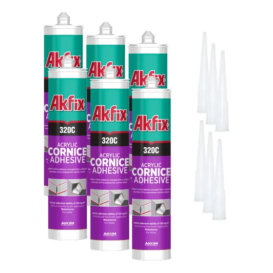 Adhesivo Montaje Cartucho Akfix 320c Blanco Base Agua 6 Unid