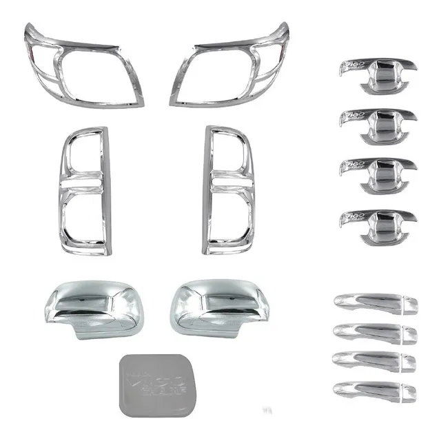 Kit Cromo Toyota Hilux Vigo 19 Piezas 12-15 Espejo Sin Luz