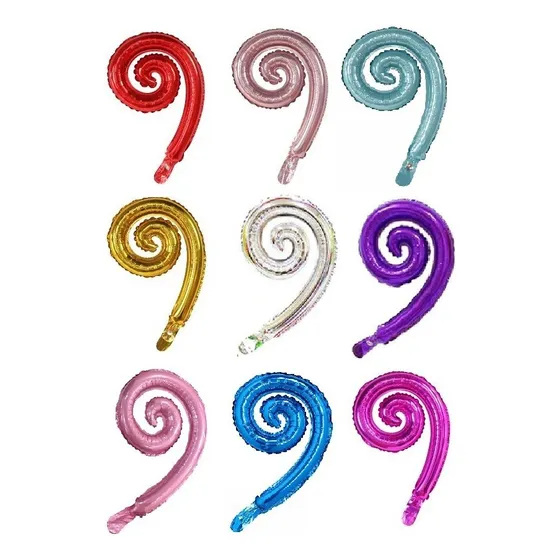20 Globos Metalicos Curlys En Espiral Spiral Autosellante
