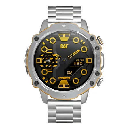 Smartwatch CAT Sport de 46 mm con Malla de Acero Plateado para Android y iOS