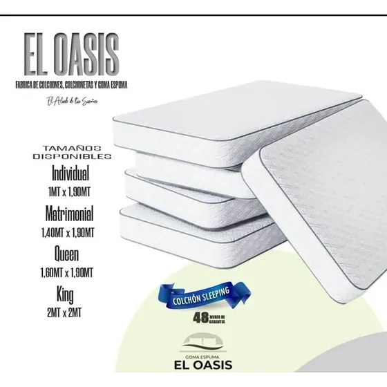 Colchones Individual  Semi Ortopedico  El Oasis 1x190