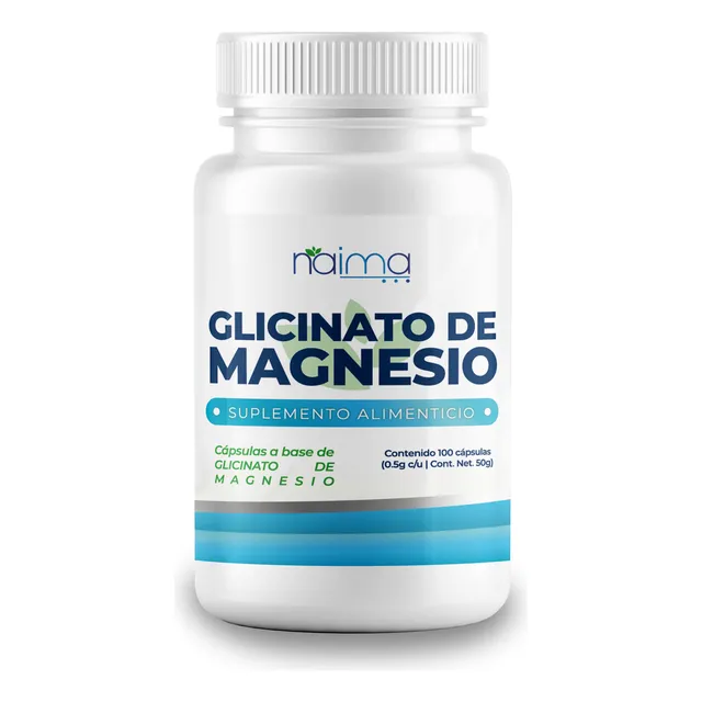 Glicinato De Magnesio 500mg - 100 Cápsulas Por Frasco Sabor Sin Sabor