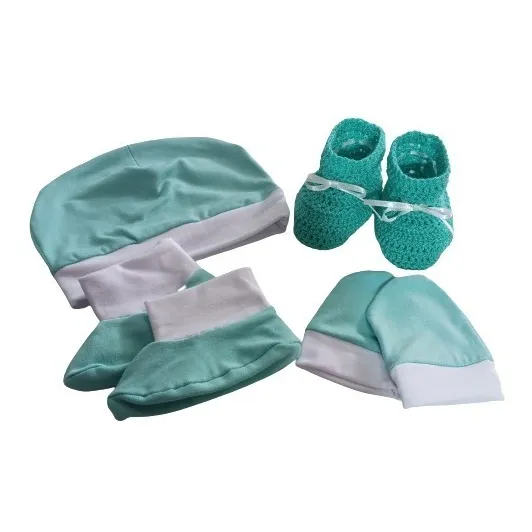 Gorro, Manoplas Y Escarpines Para Bebé Recién Nacido