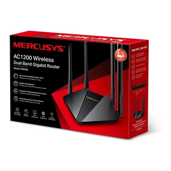 Router Mercusys Mr30g Doble Banda 4 Antenas