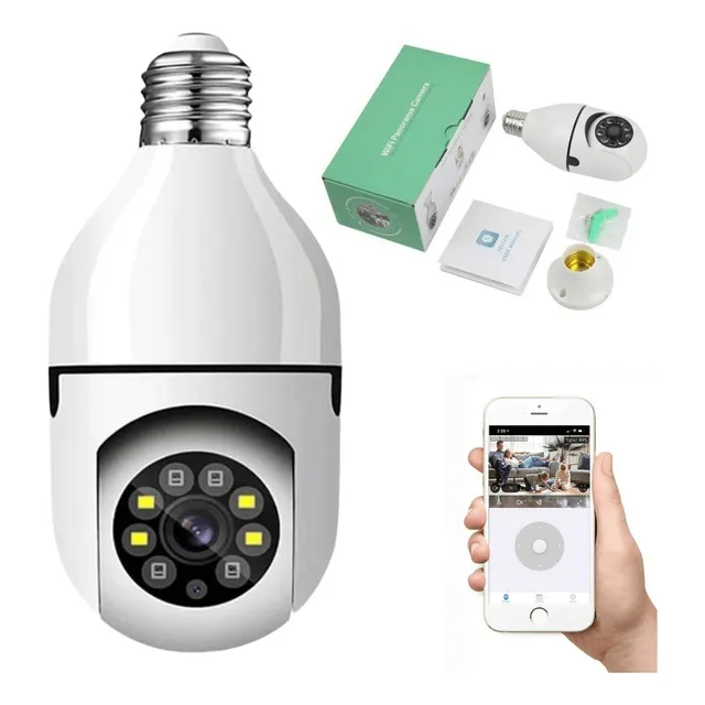 Cámara De Seguridad Wifi 1080p 360° Con Rosca E27
