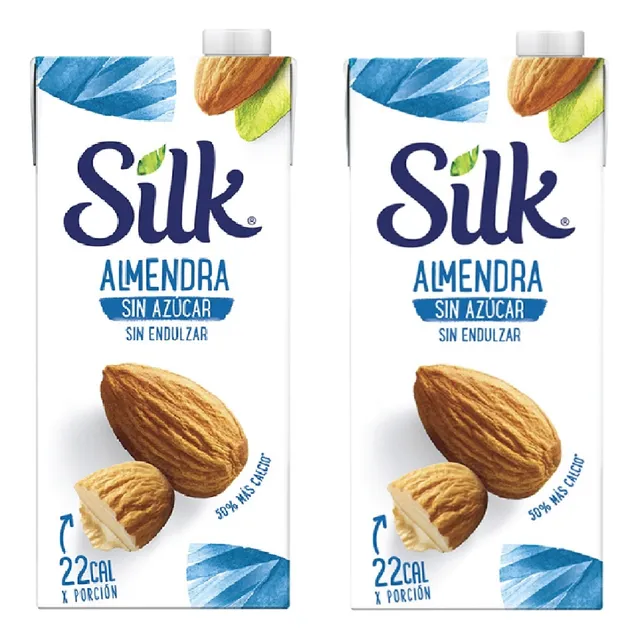 Leche De Almendras Sin Azúcar Silk 946 Ml. X2 Un.