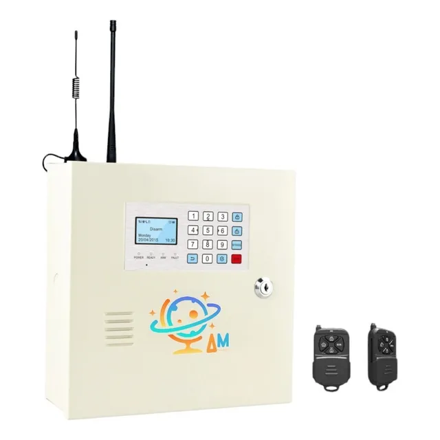 Kit Alarma Inalambrica Cableada Pro 16 Zonas Wifi Gsm 4g App Color Teclado Incorporado En La Central