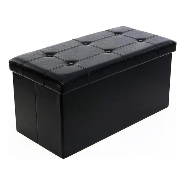 Banqueta Puff Baúl Plegable Organizador Pie De Cama