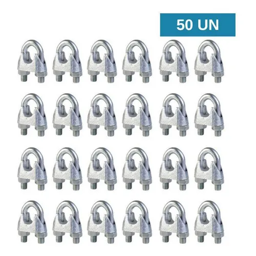 50 Unidades Grampo Para Cabo De Aço Pesado Starfer 3/16