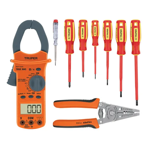 Kit Pinza Amperimetrica, Desarmadores 1000v Y Alicate Truper
