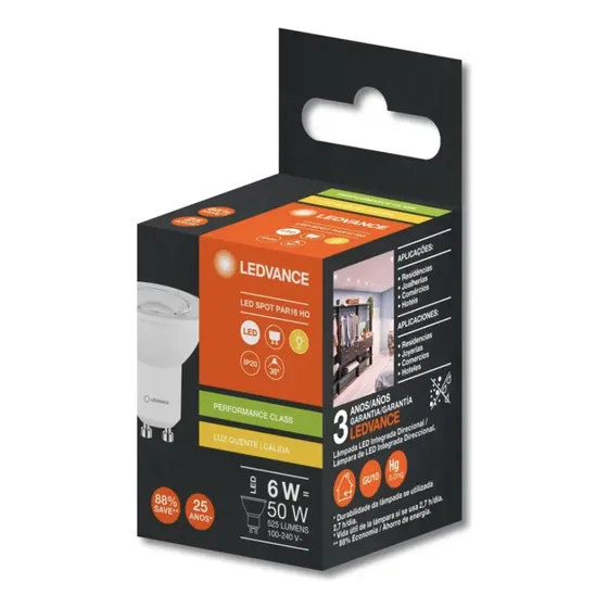 Kit 24 Lampadas Led Par16 Ho 6w 2700k 525lm Biv Gu10-osram