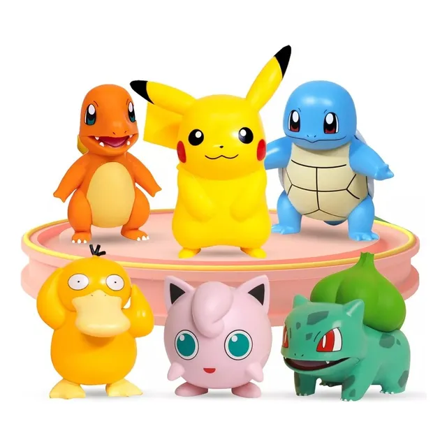 Set 6 Figuras Accion Pokemon Pikachu Charmander Cubone