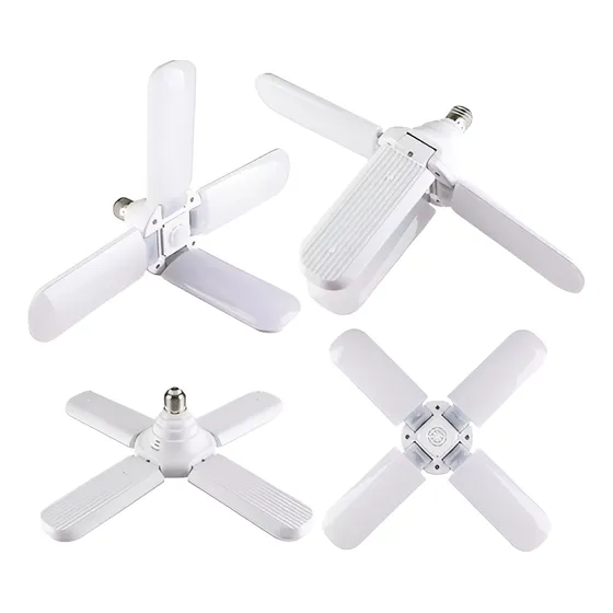 Bombillo Led Plegable 4 Aspas Ahorrador Lampara Ventilador