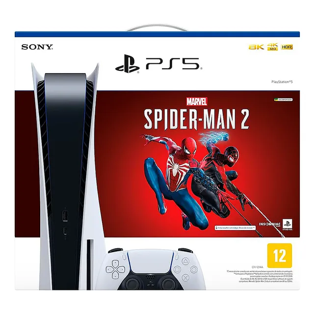 Sony PlayStation 5 CFI-1214A CFI-1214A01X 825GB Marvel's Spider-Man 2 color blanco y negro 2023