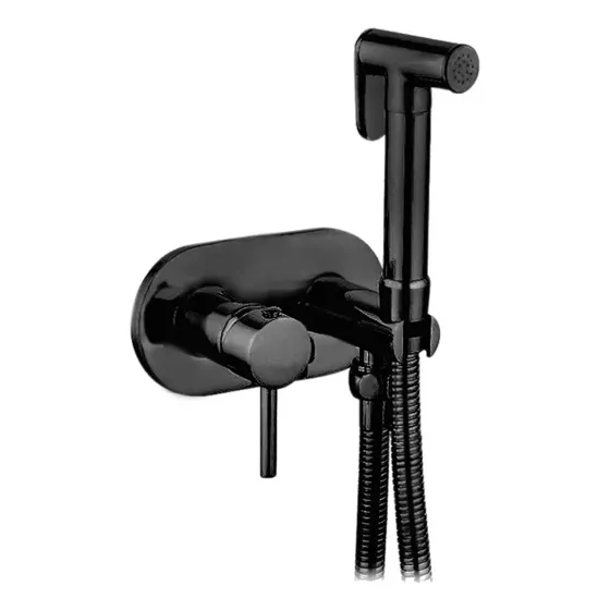 Bidet De Mano Gadnic Duchador Y Soporte Canilla Monocomando Color Negro