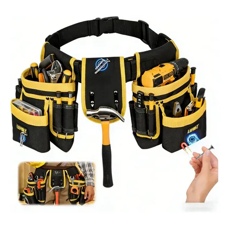 Cinto Para Ferramentas Profissional Ajustável 26 Bolsos Amarelo