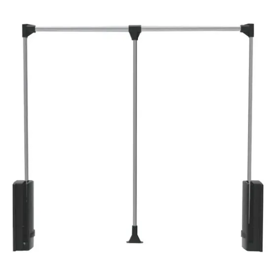 Cabideiro Extensivel Basculante Guarda Roupa 830/1150mm 18kg Cor Prateado