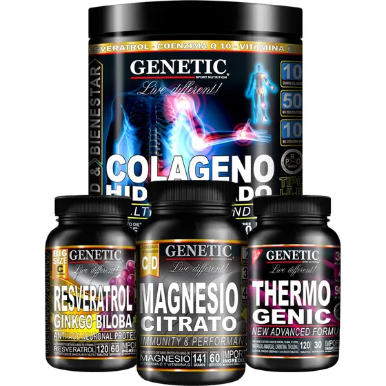 Colágeno Resveratrol Q10 Vita C Quemador Thermogenic Genetic