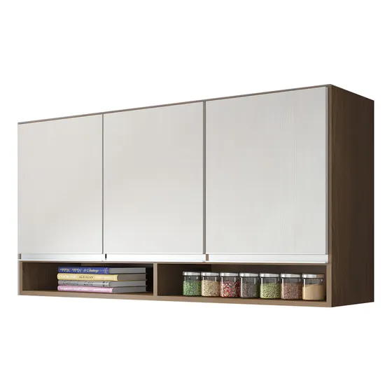 Mueble Alacena Aéreo De Cocina 3 Puertas De Colgar 1.20 Mdp Color Beige/marrón