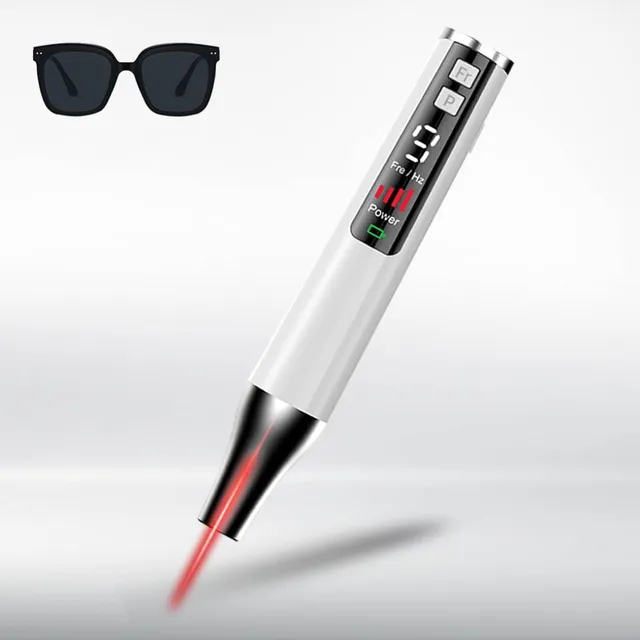 Boligrafo Rojo Recargable Gafa Blanco