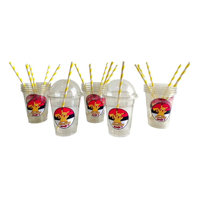Vasos Pokémon Cumpleaños Descartables
