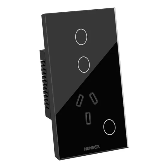 Tomacorriente + Tecla 2 Canales Hunnox Smart