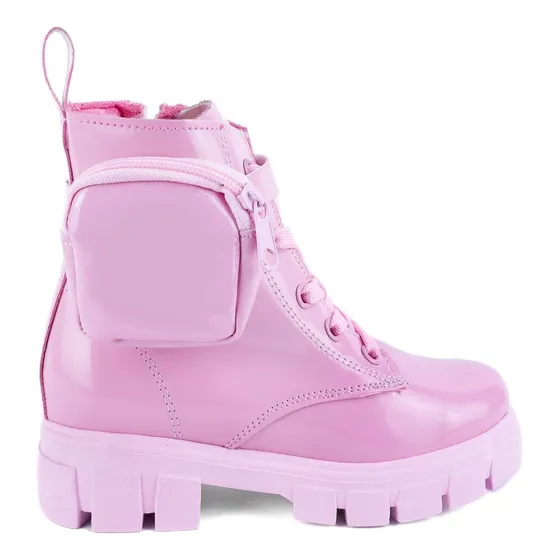 Bota Niña Casual Moderna Arco Ortopedico Charol Rosa 6017-rt