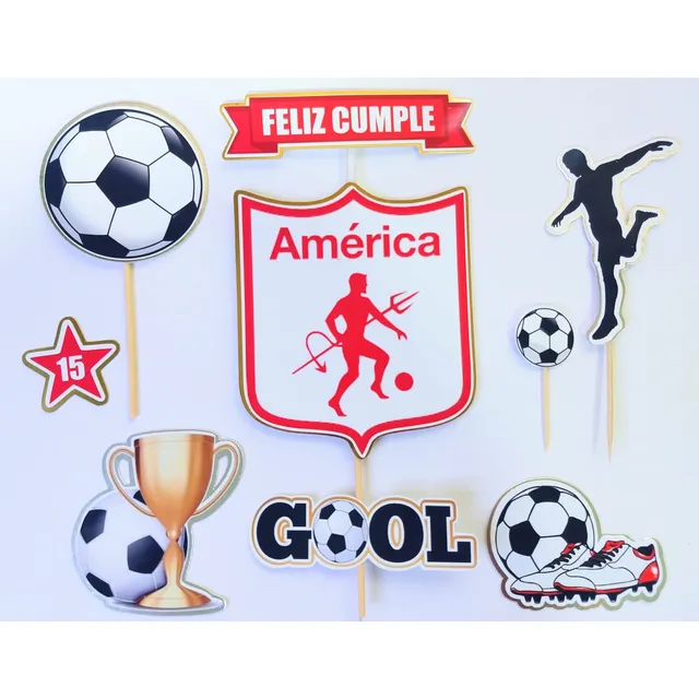 Decoración Torta Equipos De Futbol, Decoración Para Ponqué