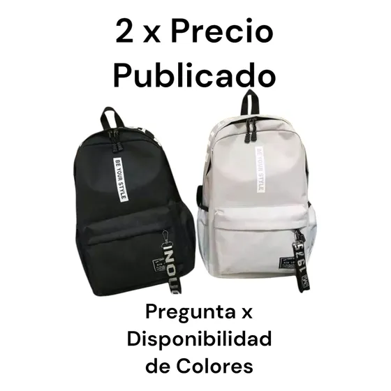 Bolso Morral Mochila Bulto Caballero Negro Deportivo Grande