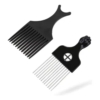 Pentes Garfo Metal + Pente Black Power Cabelo Afro Crespo Pentes Garfo Metal + Pente Black Power Cabelo Afro Crespo