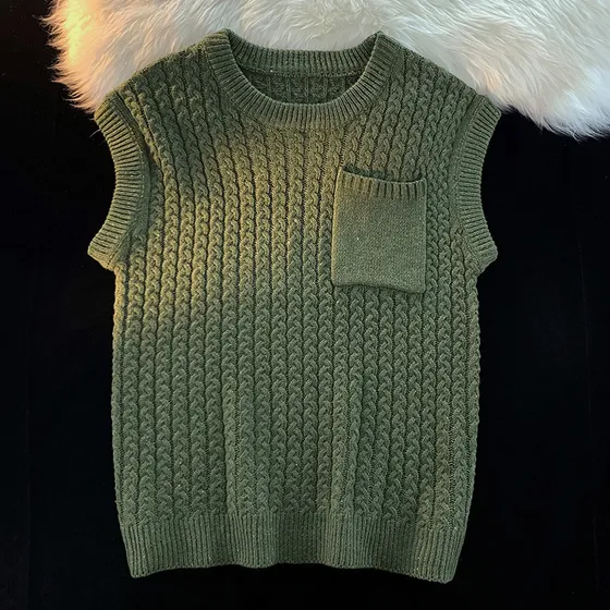 Chaleco De Punto Para Hombre, Estilo Coreano, Holgado, Cuell