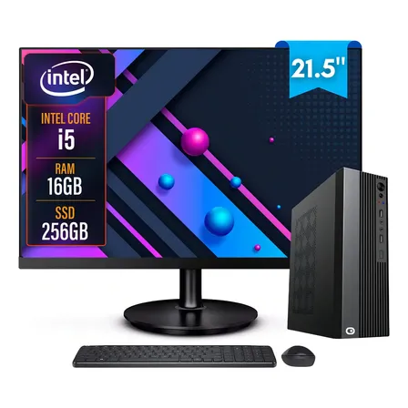 Computador Completo 2Eletro Slim Intel Core i5 16GB Ram Ssd 256Gb Bivolt Monitor 21.5" Full Hd Cd2e-0122sl