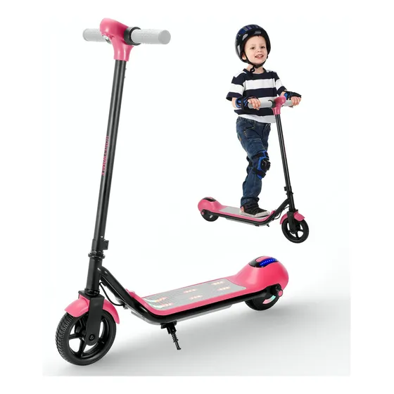 Scooter Eléctrico E2 Para Niños 15km/h 60-90 Honey Whale Minutos de Uso Luz Led Multicolor Color Rosa Honeywhale Patin electrico Niños y Niñas