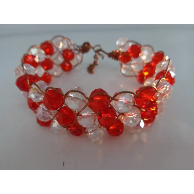 Pulsera Cristales De Roca Con Hilo De Cobre Orfebreria